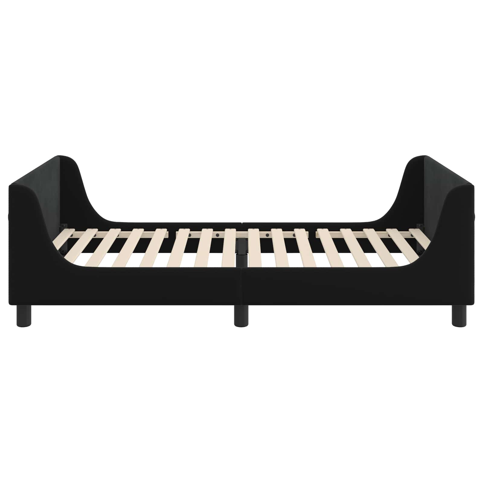 Cama para niños con cabecero Negro 90 x 190 cm Terciopelo