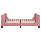 Cama para niños con cabecero Rosa 90 x 190 cm Terciopelo