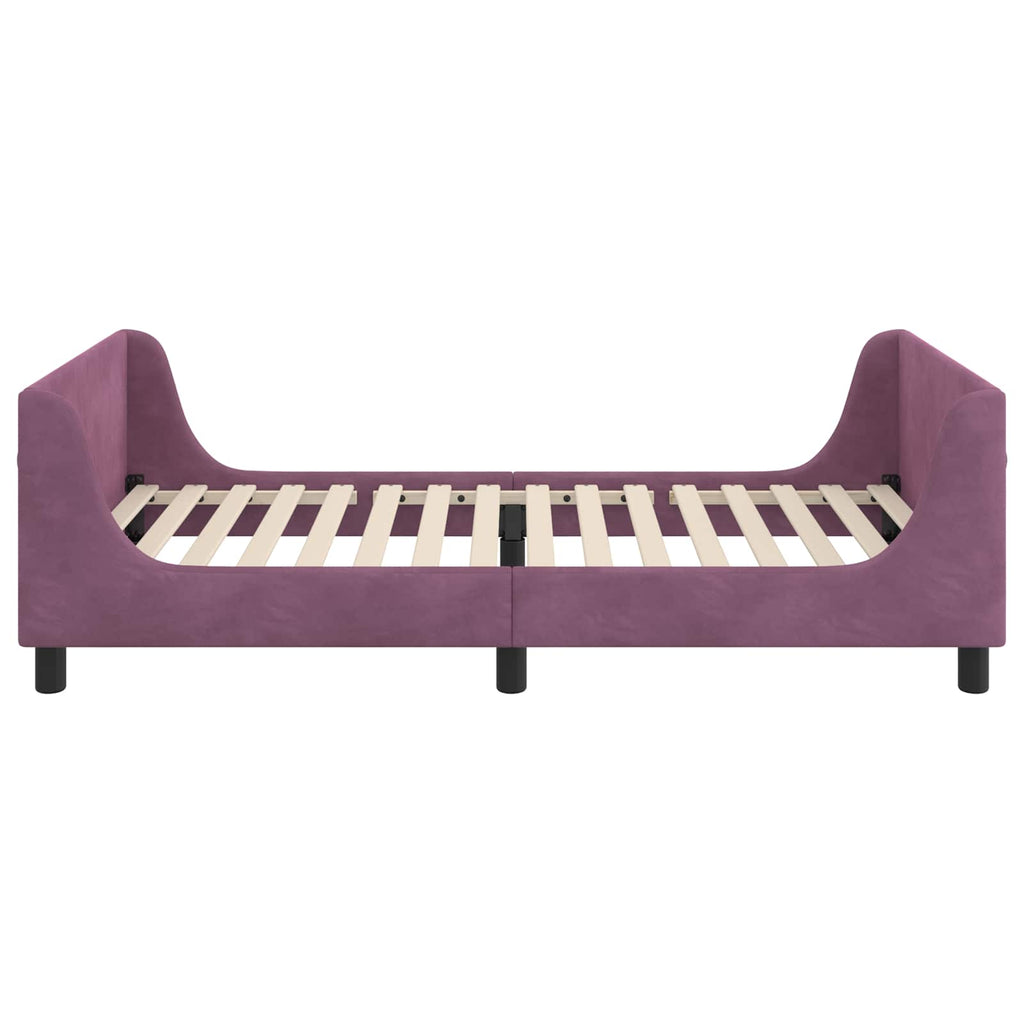 Cama para niños con cabecero Morado 90 x 190 cm Terciopelo