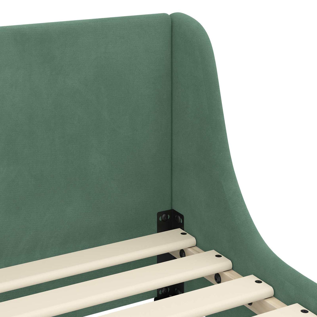 Cama para niños con cabecero Verde Mar 90 x 190 cm Terciopelo