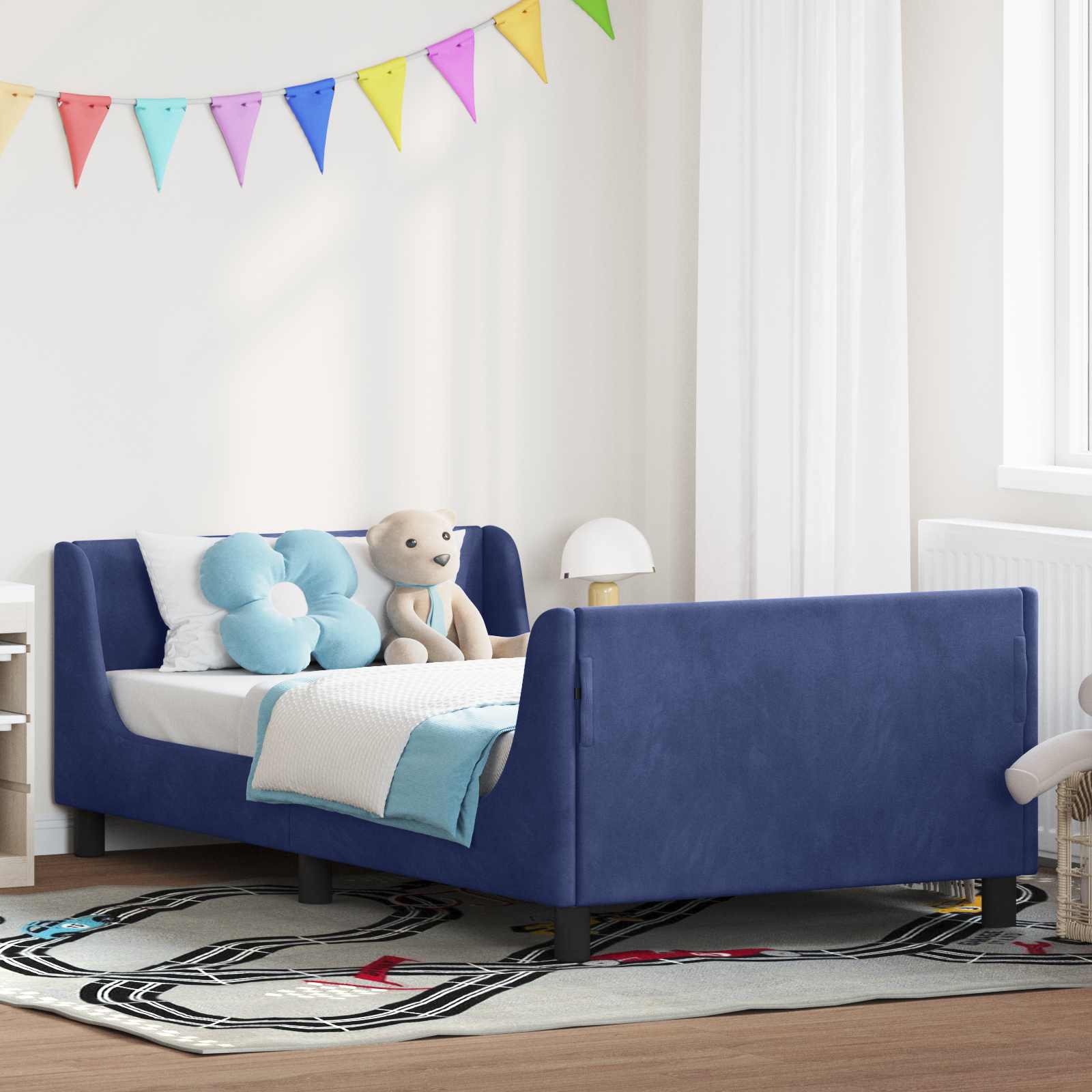Cama para niños con cabecero Azul Policía 90 x 190 cm