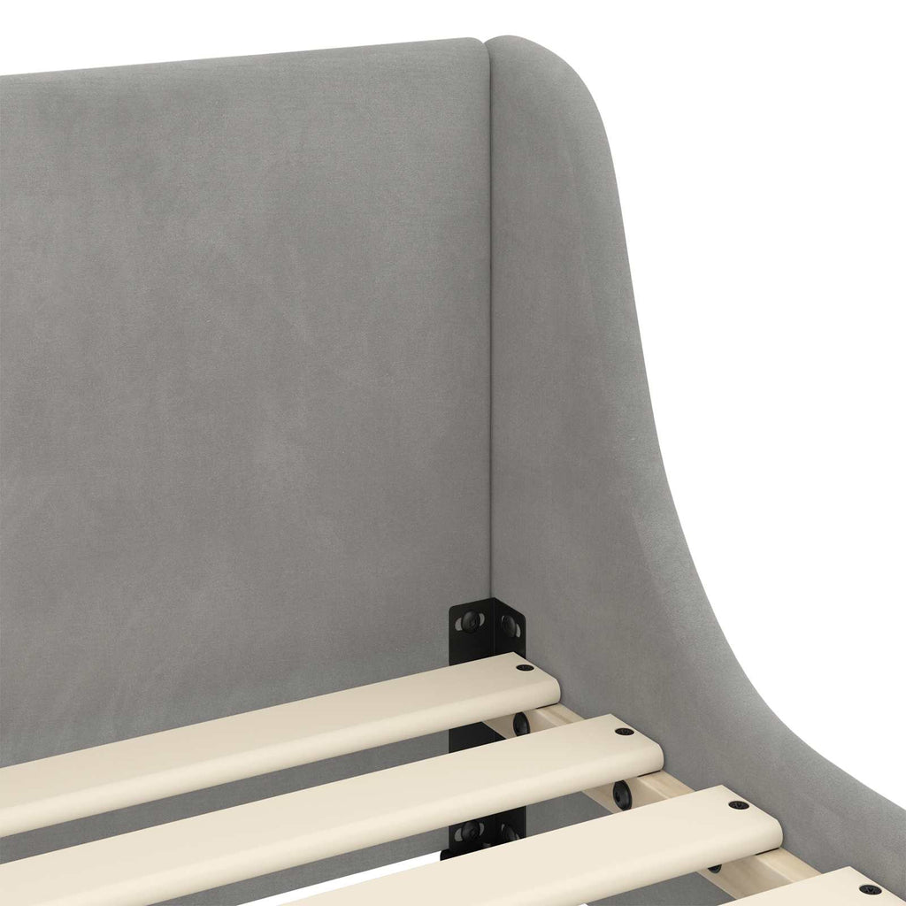 Cama para niños con cabecero Gris Claro 90 x 200 cm Terciopelo
