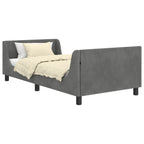 Cama para niños con cabecero Gris oscuro 90 x 200 cm Terciopelo