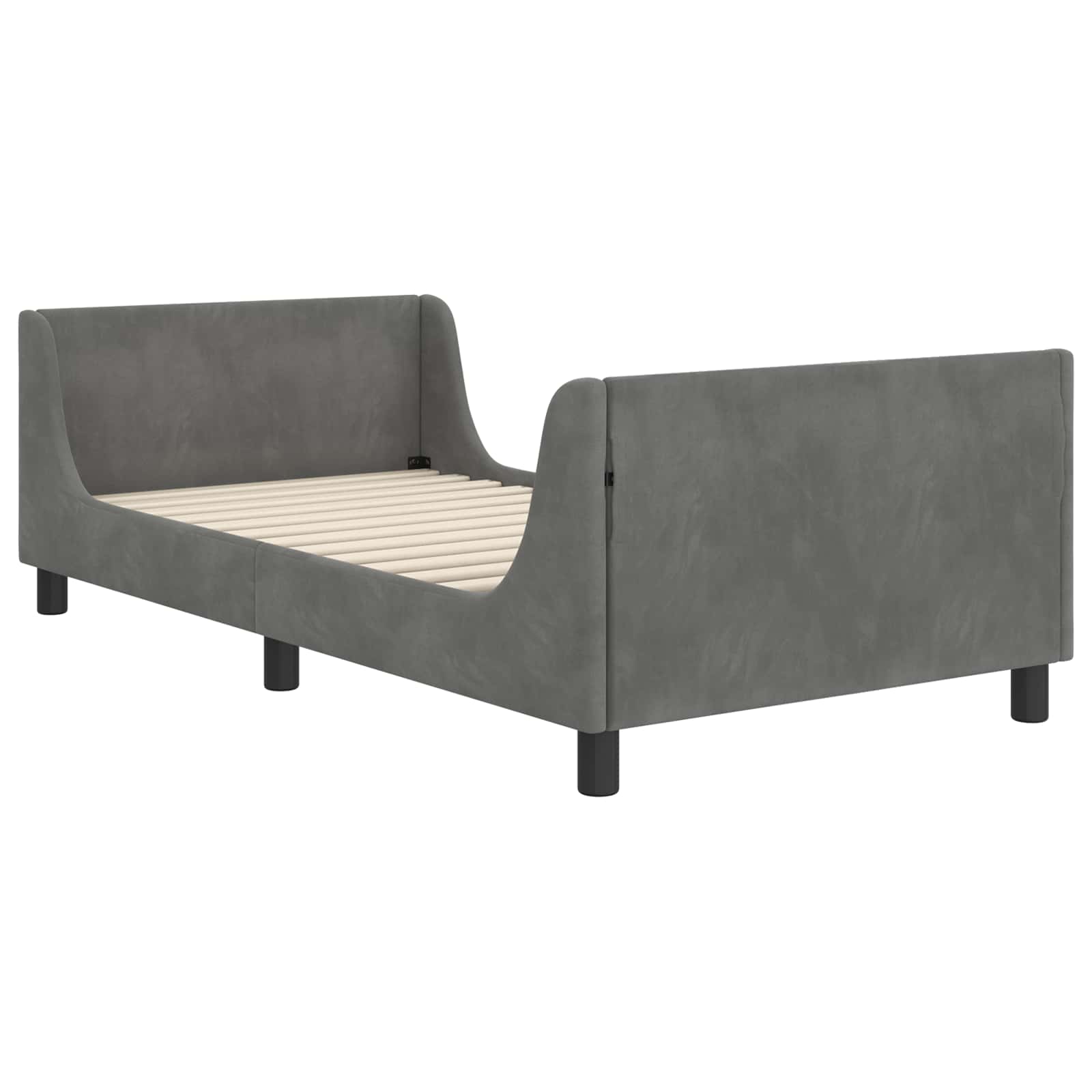 Cama para niños con cabecero Gris oscuro 90 x 200 cm Terciopelo