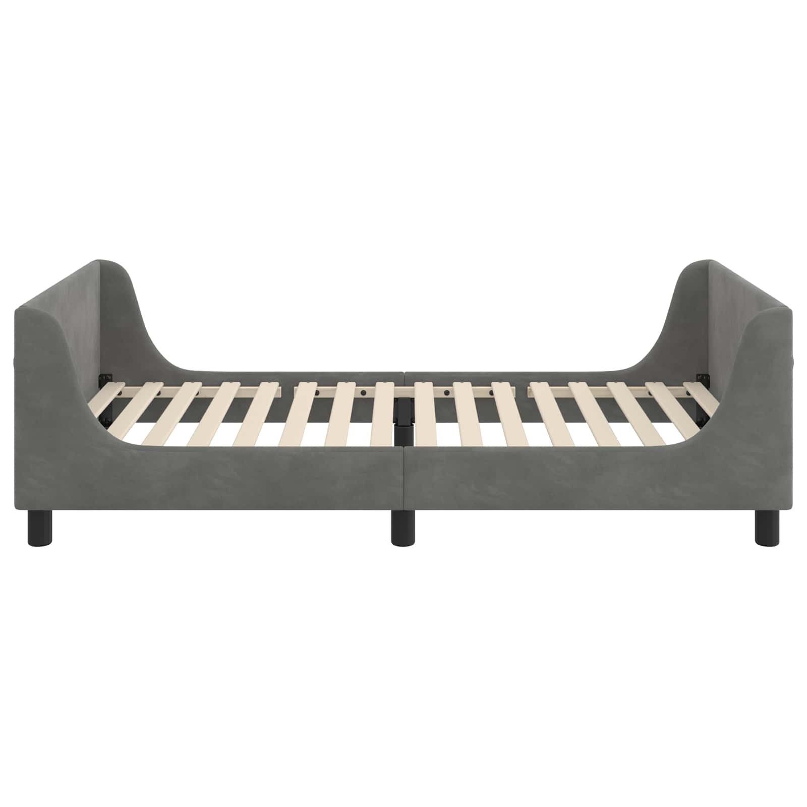 Cama para niños con cabecero Gris oscuro 90 x 200 cm Terciopelo