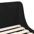 Cama para niños con cabecero Negro 90 x 200 cm Terciopelo