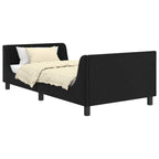 Cama para niños con cabecero Negro 90 x 200 cm Terciopelo