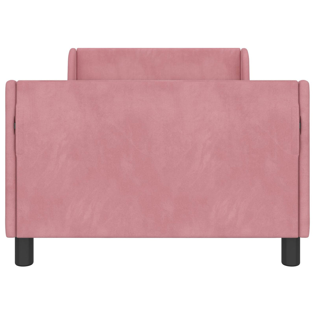 Cama para niños con cabecero Rosa 90 x 200 cm Terciopelo