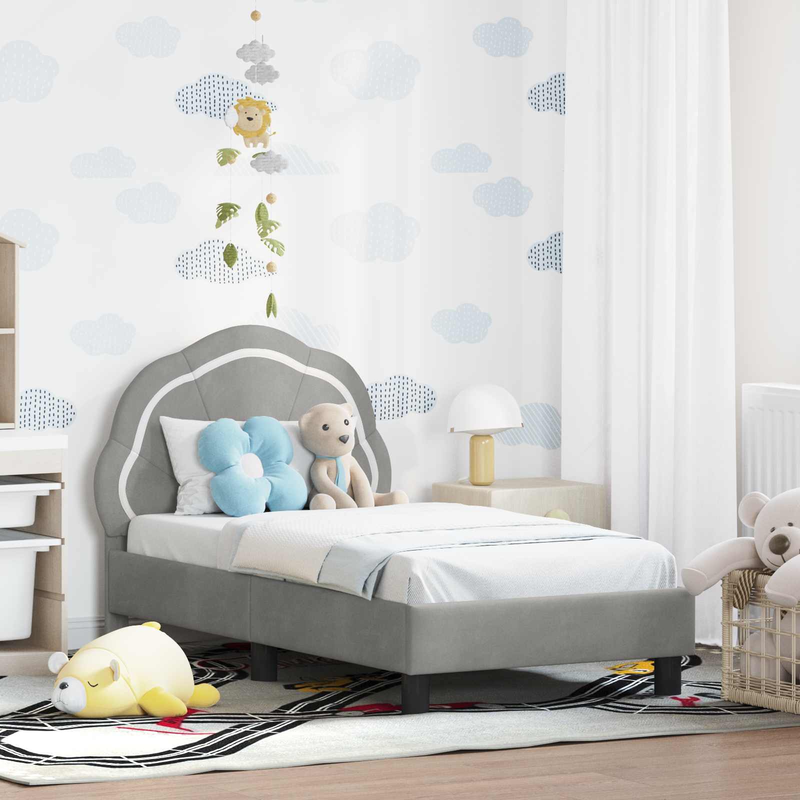 Cama para niños con cabecero Azul Policía 80 x 160 cm