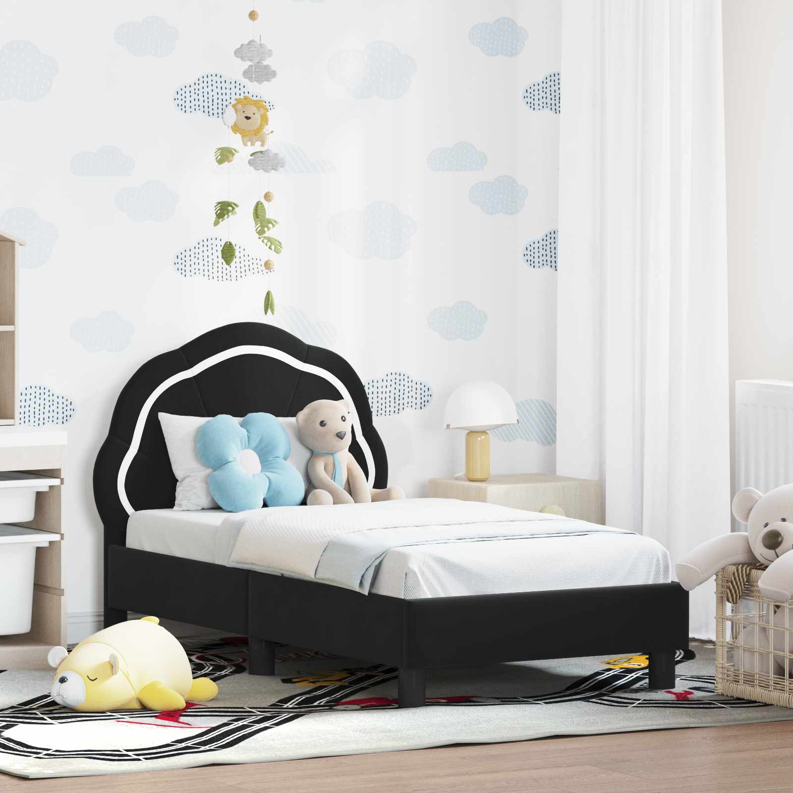 Cama para niños con cabecero Azul Policía 80 x 160 cm