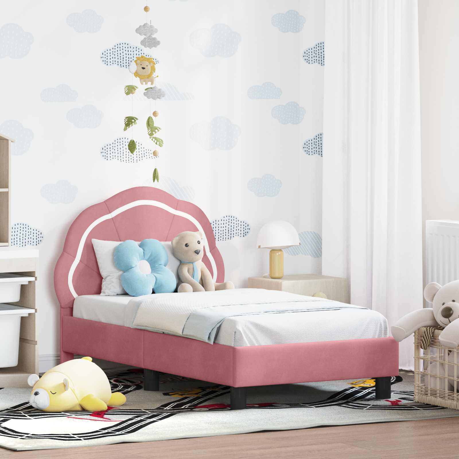 Cama para niños con cabecero Azul Policía 80 x 160 cm