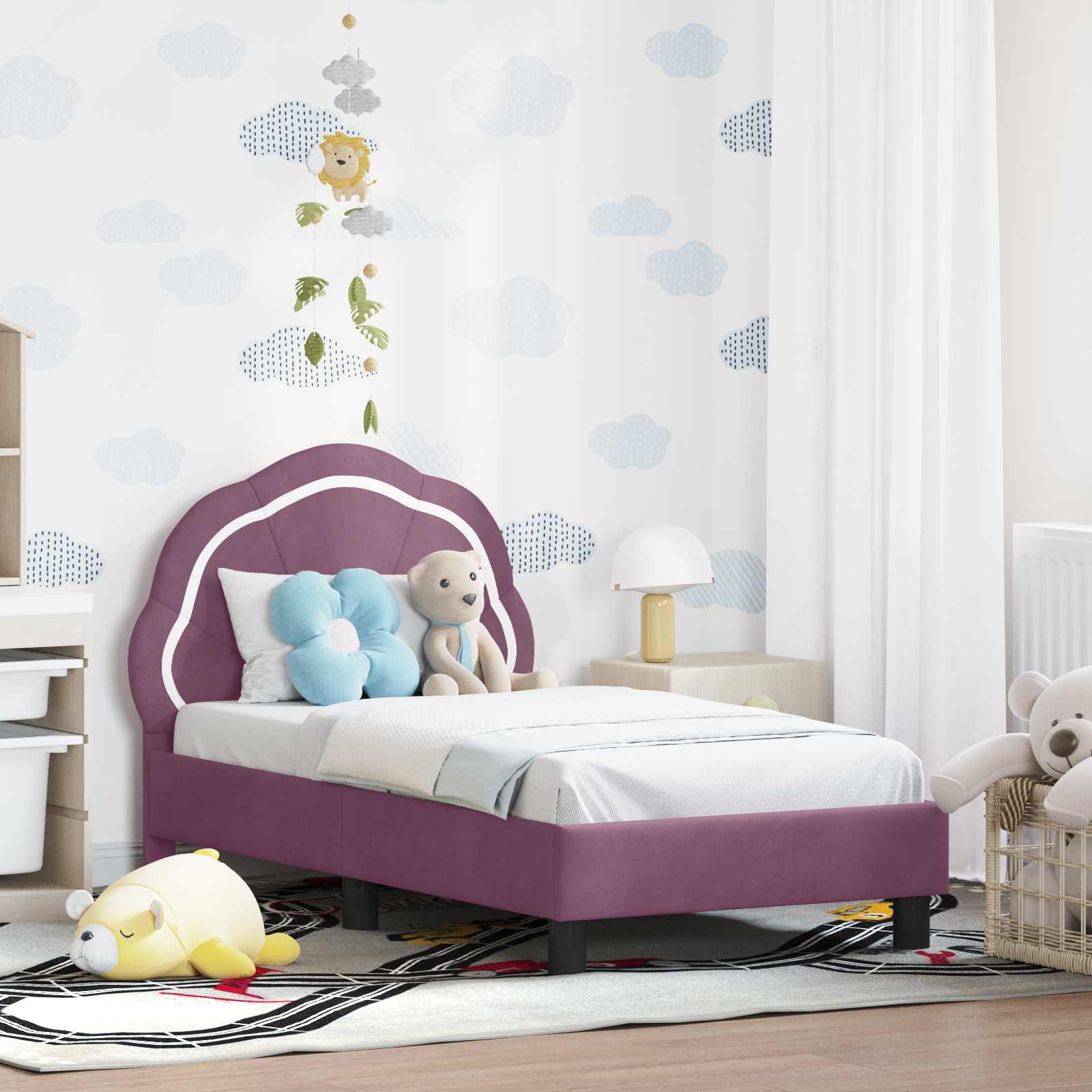 Cama para niños con cabecero Azul Policía 80 x 160 cm