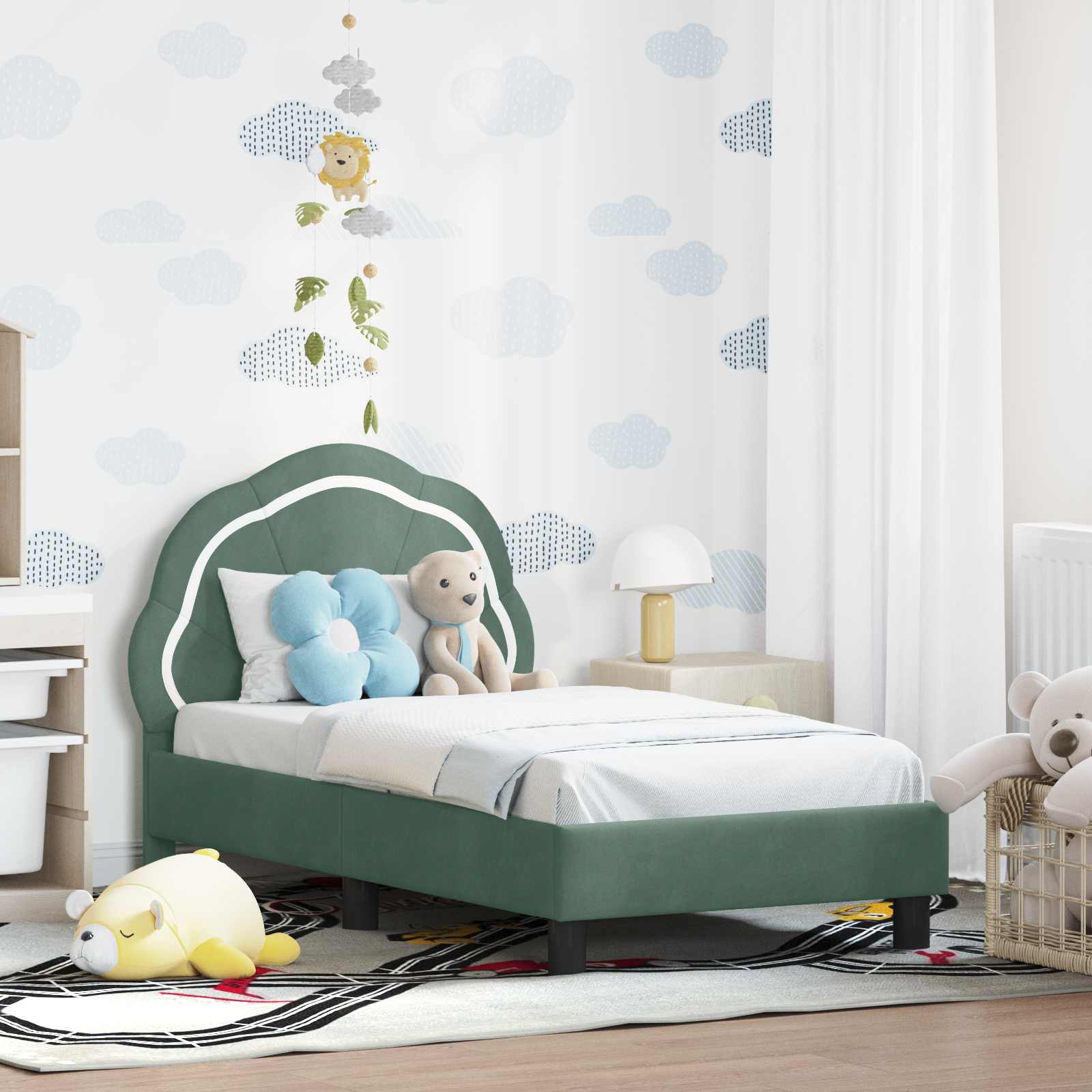 Cama para niños con cabecero Azul Policía 80 x 160 cm