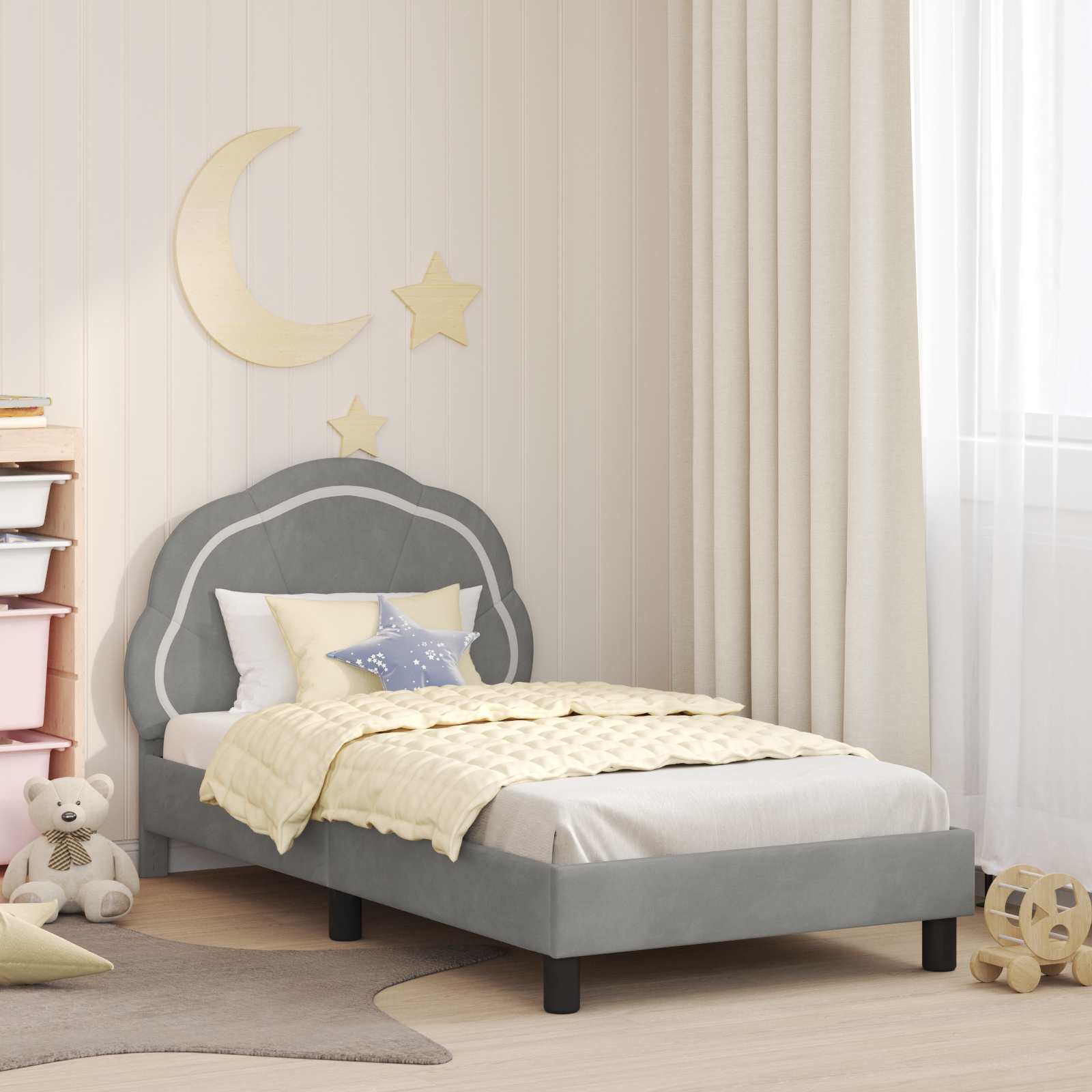 Cama para niños con cabecero Azul Policía 80 x 160 cm
