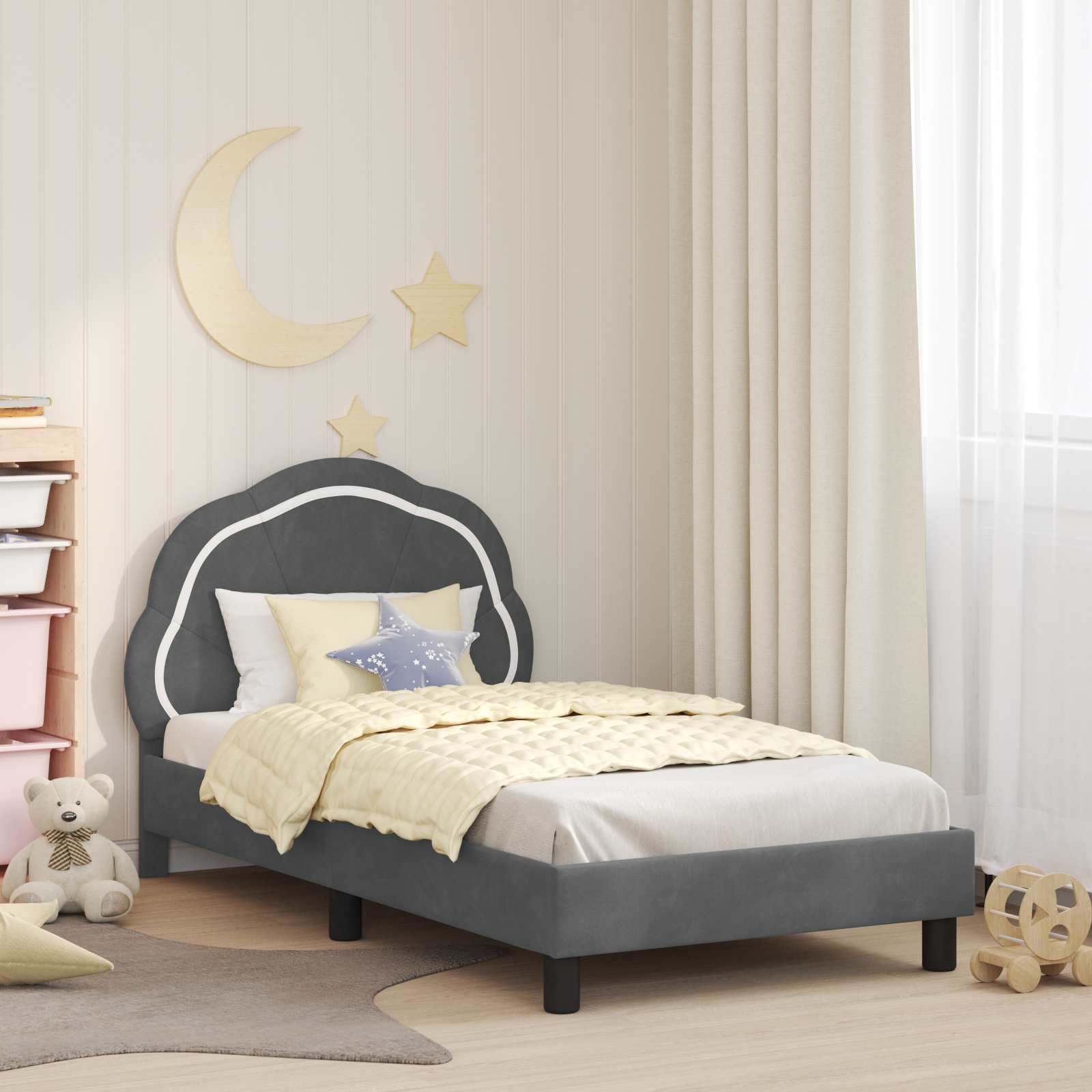 Cama para niños con cabecero Azul Policía 80 x 160 cm