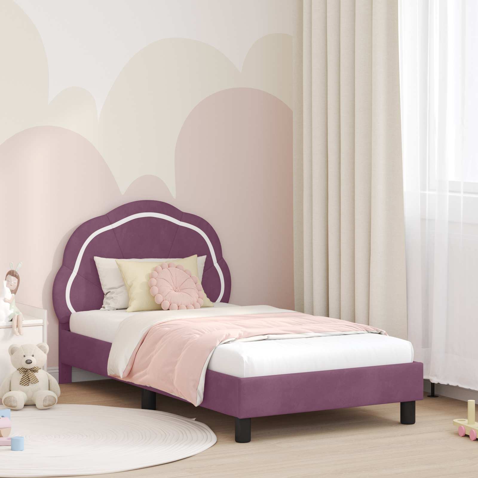 Cama para niños con cabecero Azul Policía 80 x 160 cm