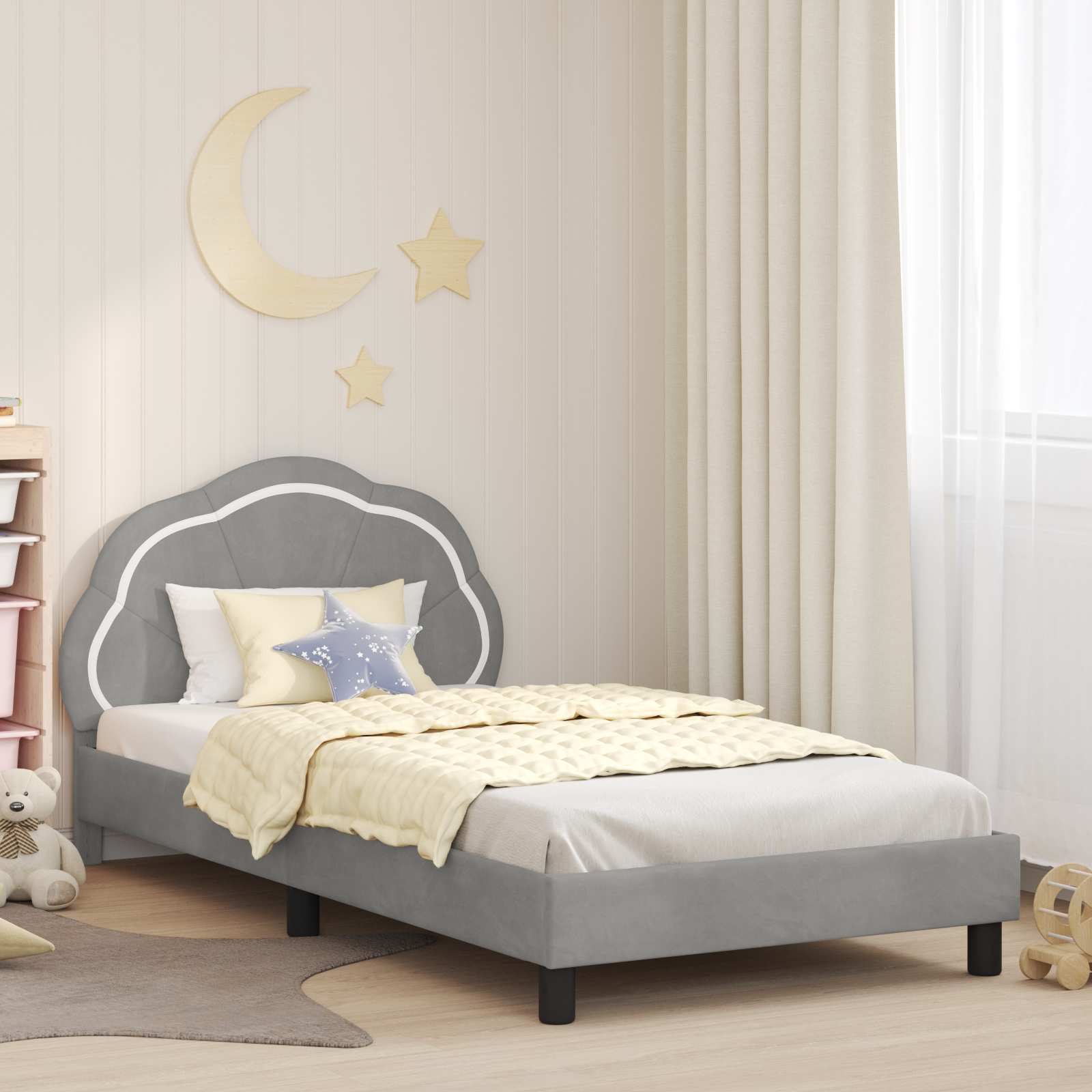 Cama para niños con cabecero Azul Policía 80 x 160 cm