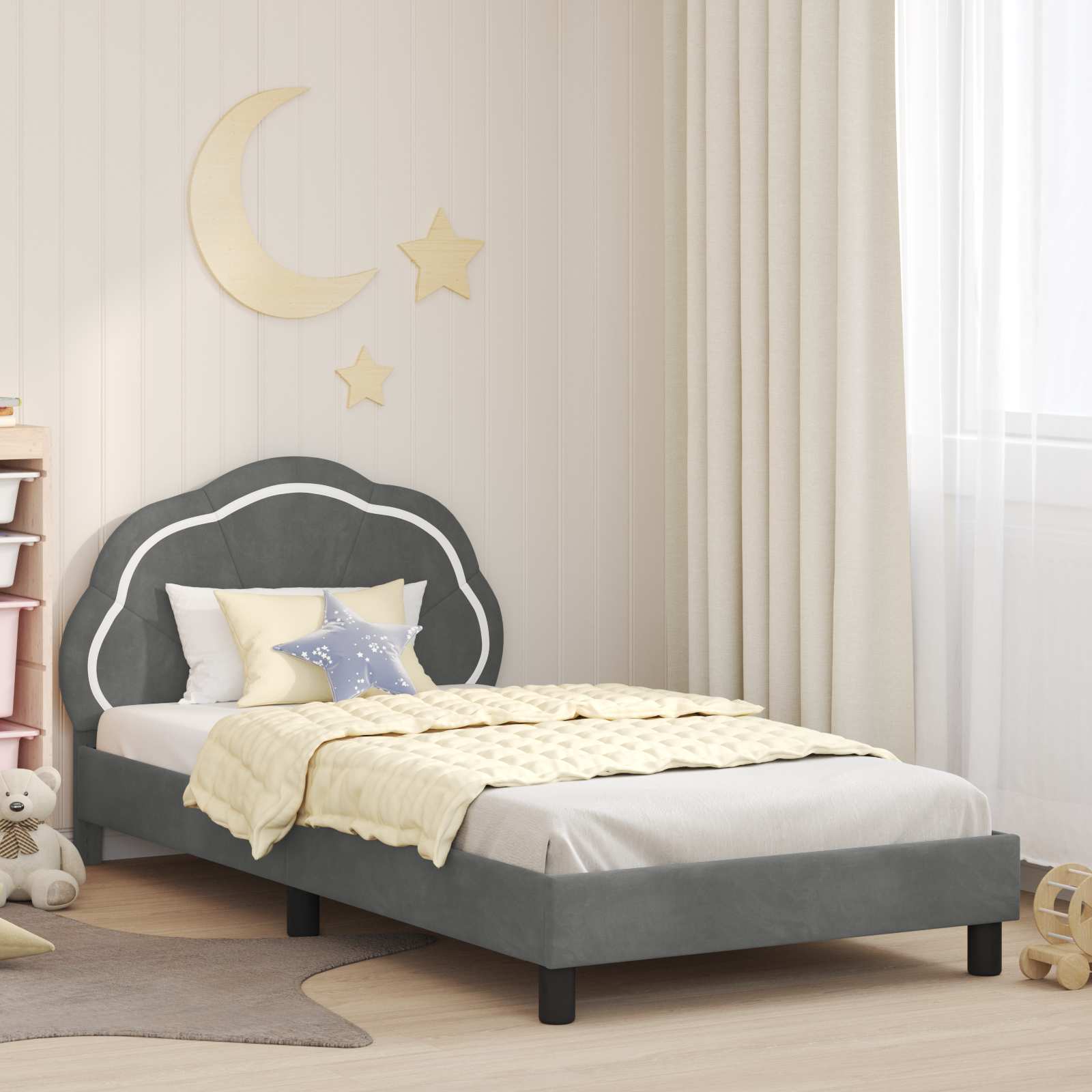 Cama para niños con cabecero Azul Policía 80 x 160 cm