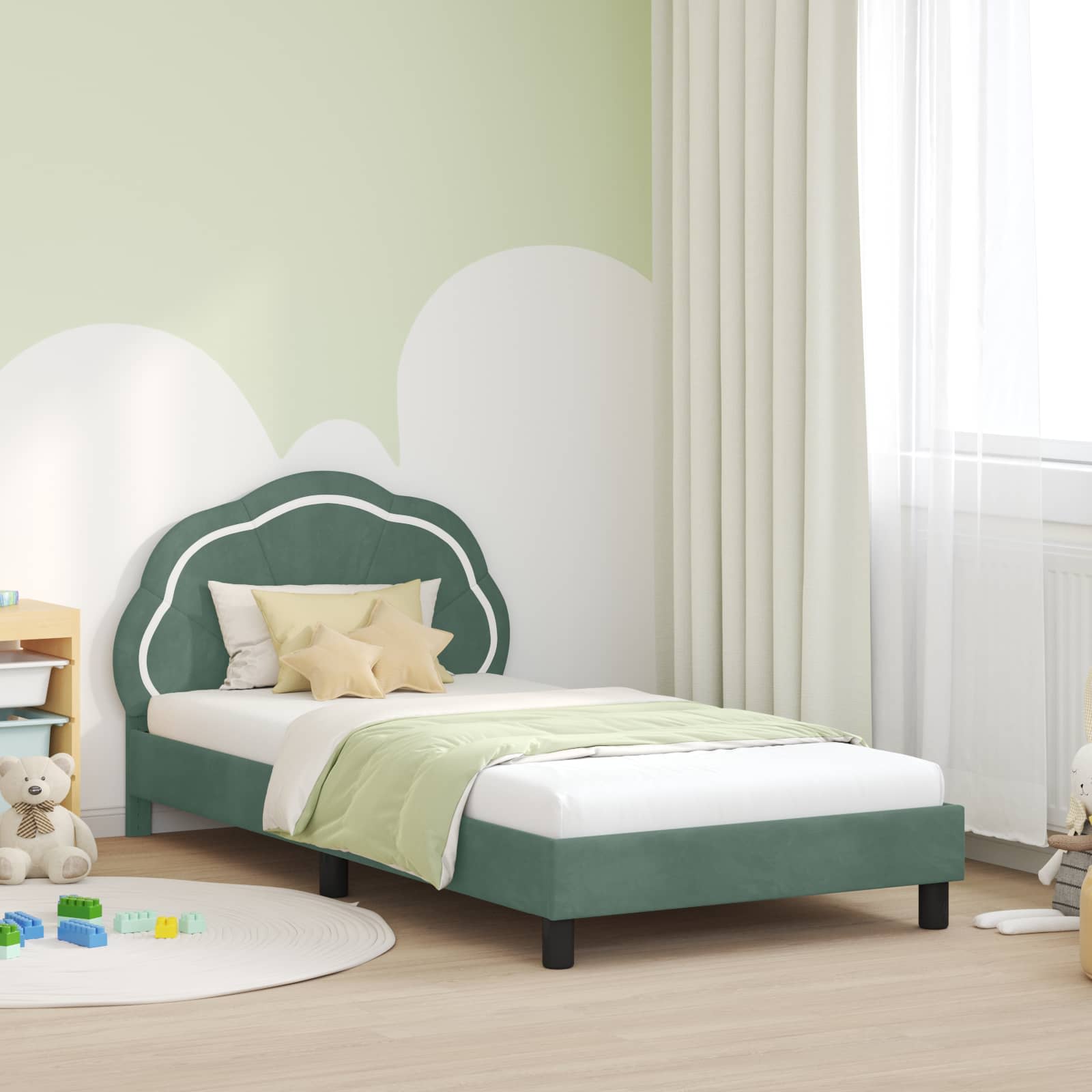 Cama para niños con cabecero Azul Policía 80 x 160 cm