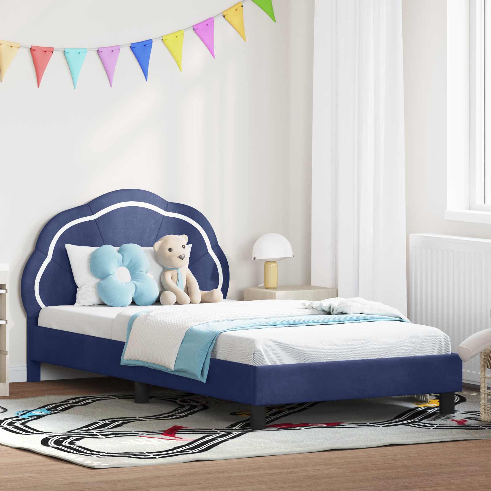 Cama para niños con cabecero Azul Policía 80 x 160 cm