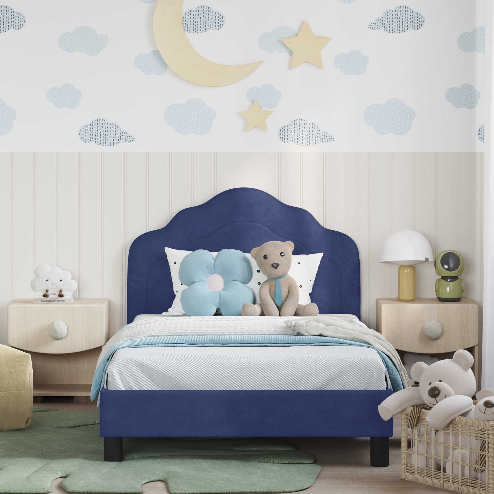 Cama para niños con cabecero Azul Policía 80 x 200 cm