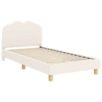 Cama para niños con cabecero Crema 80 x 200 cm Bouclé