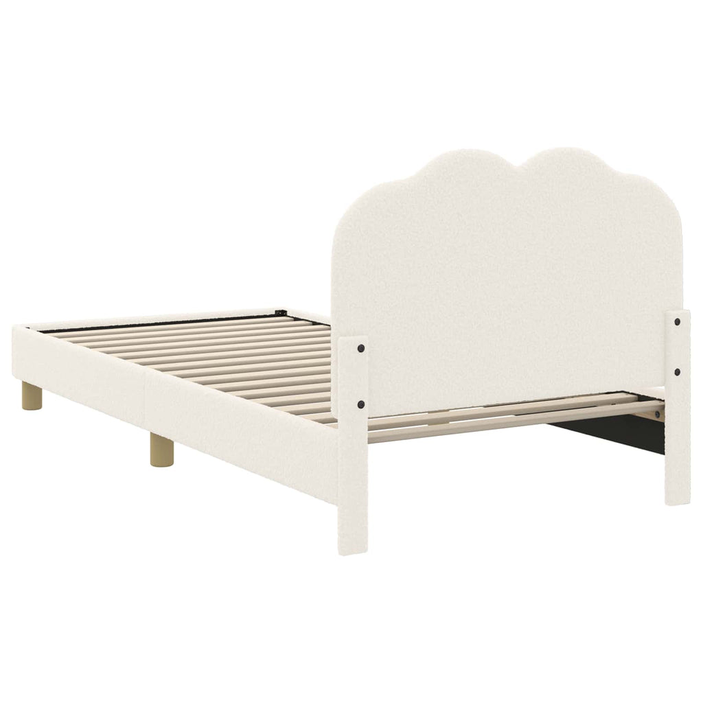 Cama para niños con cabecero Crema 80 x 200 cm Bouclé