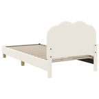 Cama para niños con cabecero Crema 80 x 200 cm Bouclé