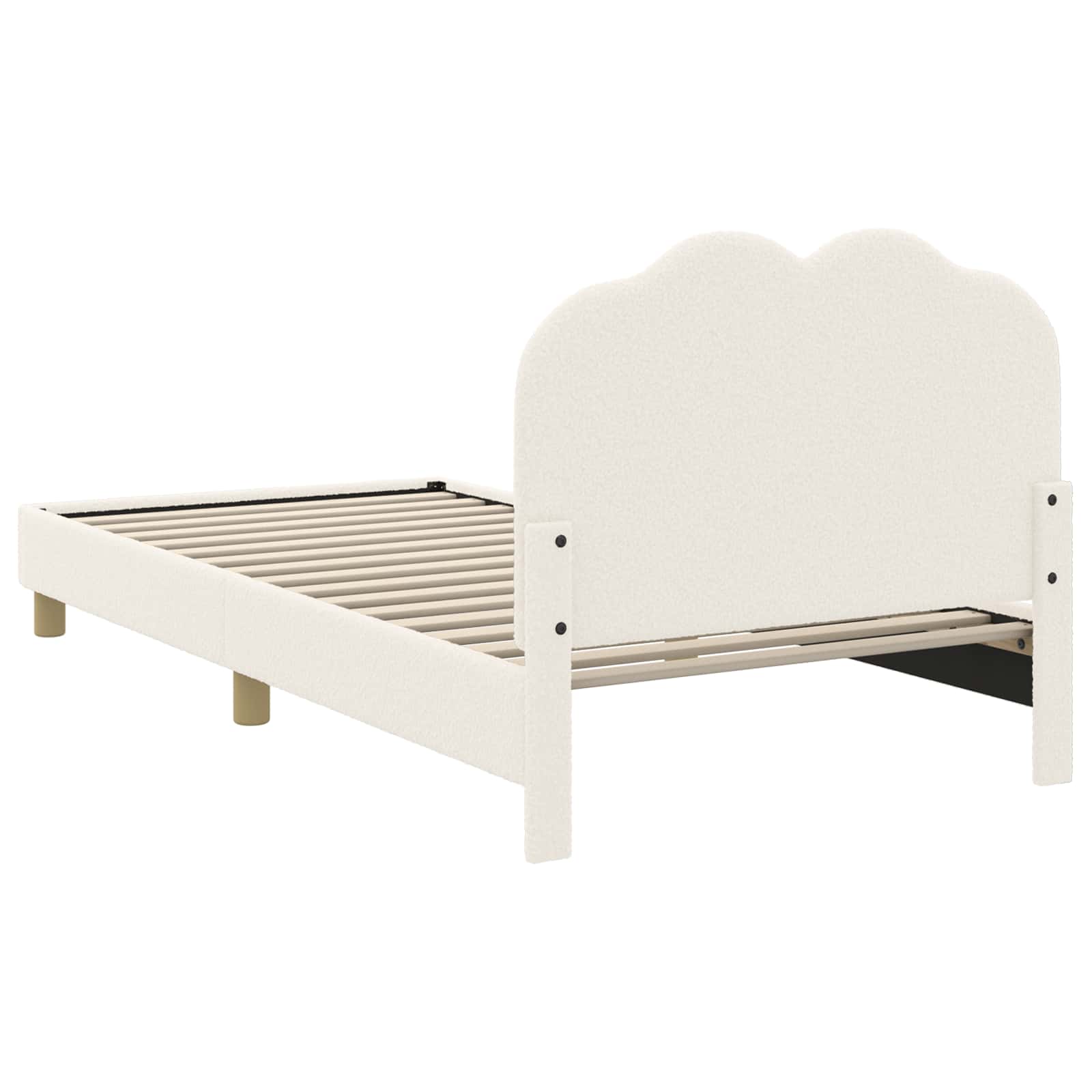 Cama para niños con cabecero Crema 80 x 200 cm Bouclé