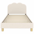 Cama para niños con cabecero Crema 80 x 200 cm Bouclé
