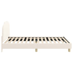 Cama para niños con cabecero Crema 80 x 200 cm Bouclé