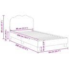 Cama para niños con cabecero Crema 80 x 200 cm Bouclé