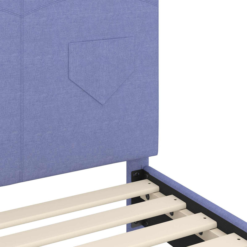 Cama para niños con cabecero Azul jeans 80 x 160 cm tela