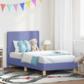 Cama para niños con cabecero Azul jeans 80 x 160 cm tela