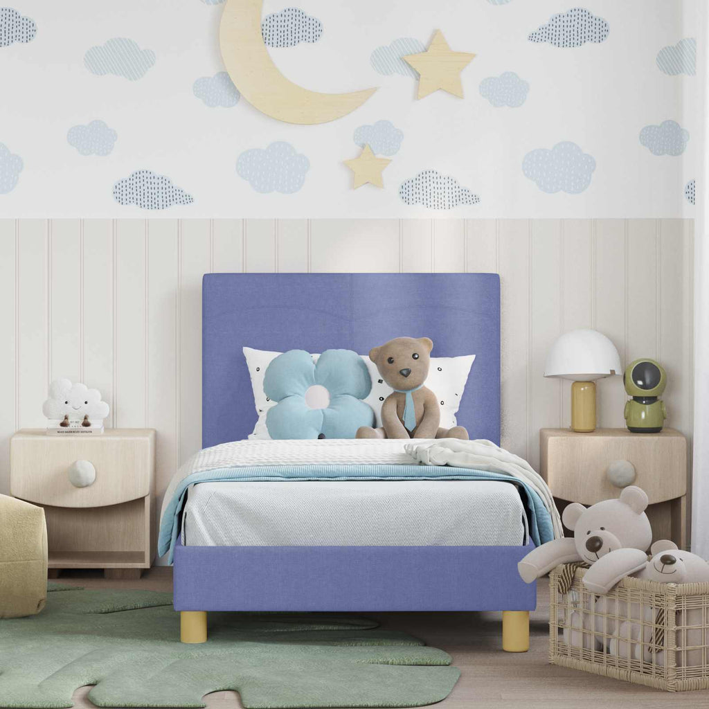 Cama para niños con cabecero Azul jeans 80 x 160 cm tela