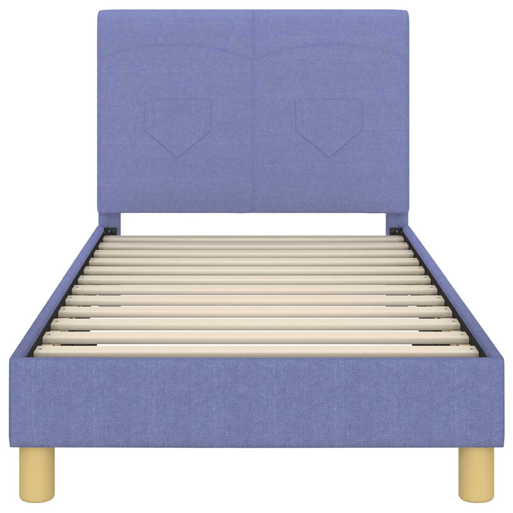 Cama para niños con cabecero Azul jeans 80 x 160 cm tela