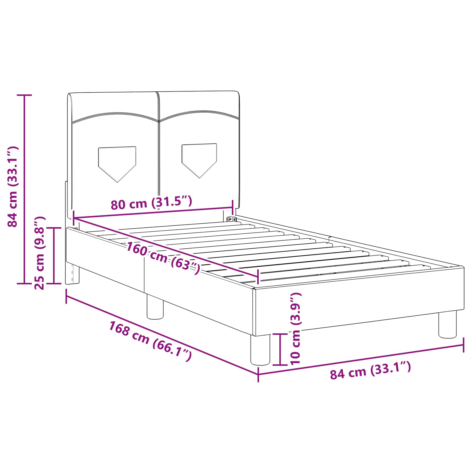 Cama para niños con cabecero Azul jeans 80 x 160 cm tela
