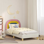 Cama para niños con cabecero Crema 80 x 160 cm Terciopelo