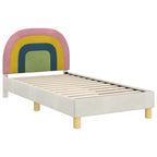 Cama para niños con cabecero Crema 80 x 160 cm Terciopelo