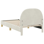 Cama para niños con cabecero Crema 80 x 160 cm Terciopelo