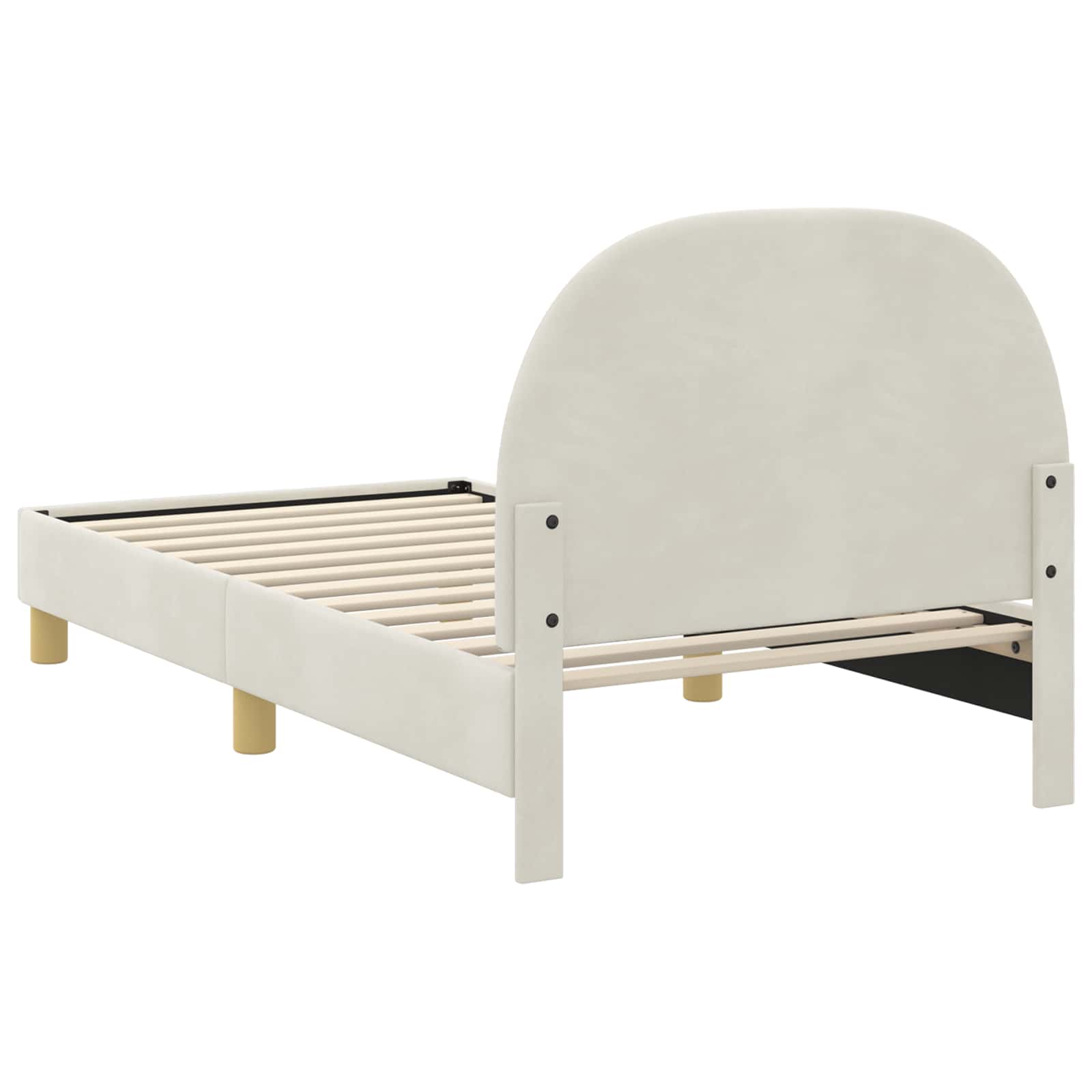 Cama para niños con cabecero Crema 80 x 160 cm Terciopelo
