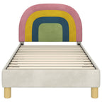 Cama para niños con cabecero Crema 80 x 160 cm Terciopelo