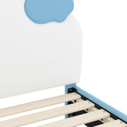 Estructura de cama para niños pequeños con cabecera Azul PU