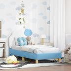 Estructura de cama para niños pequeños con cabecera Azul PU