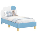 Estructura de cama para niños pequeños con cabecera Azul PU