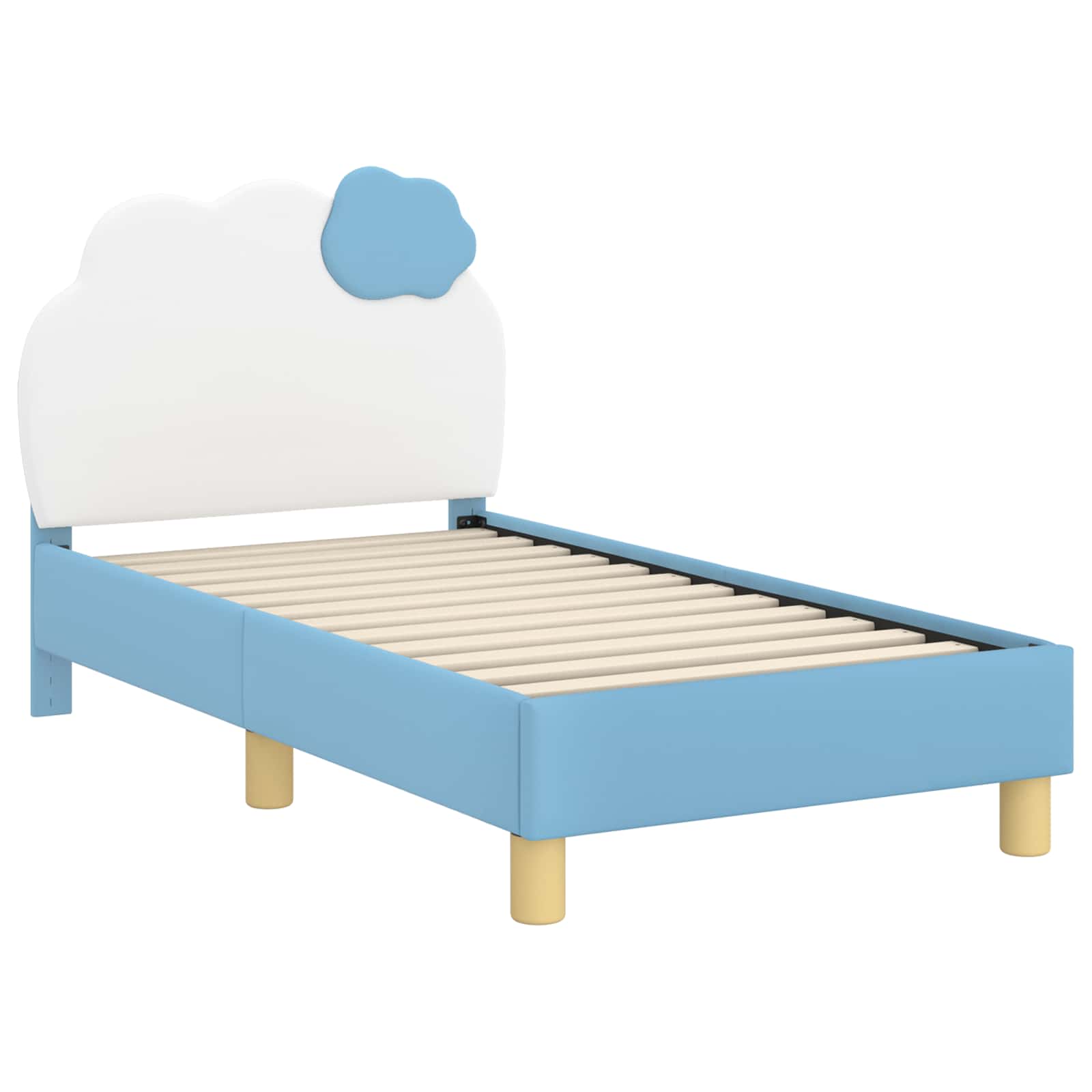 Estructura de cama para niños pequeños con cabecera Azul PU