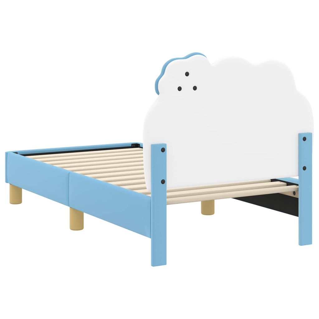 Estructura de cama para niños pequeños con cabecera Azul PU