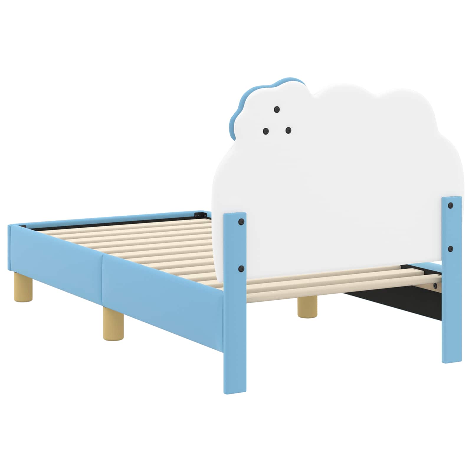 Estructura de cama para niños pequeños con cabecera Azul PU