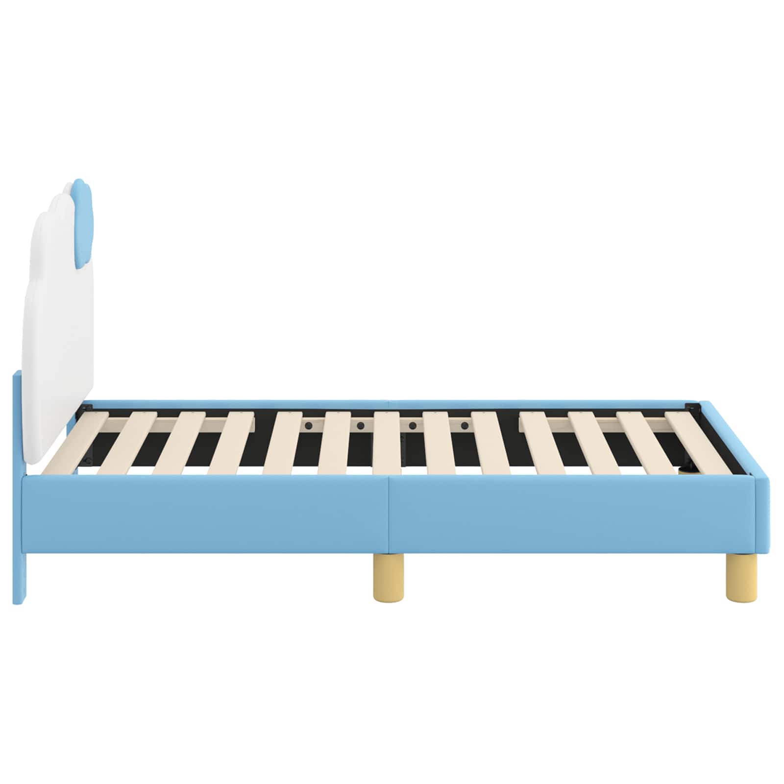 Estructura de cama para niños pequeños con cabecera Azul PU