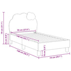 Estructura de cama para niños pequeños con cabecera Azul PU